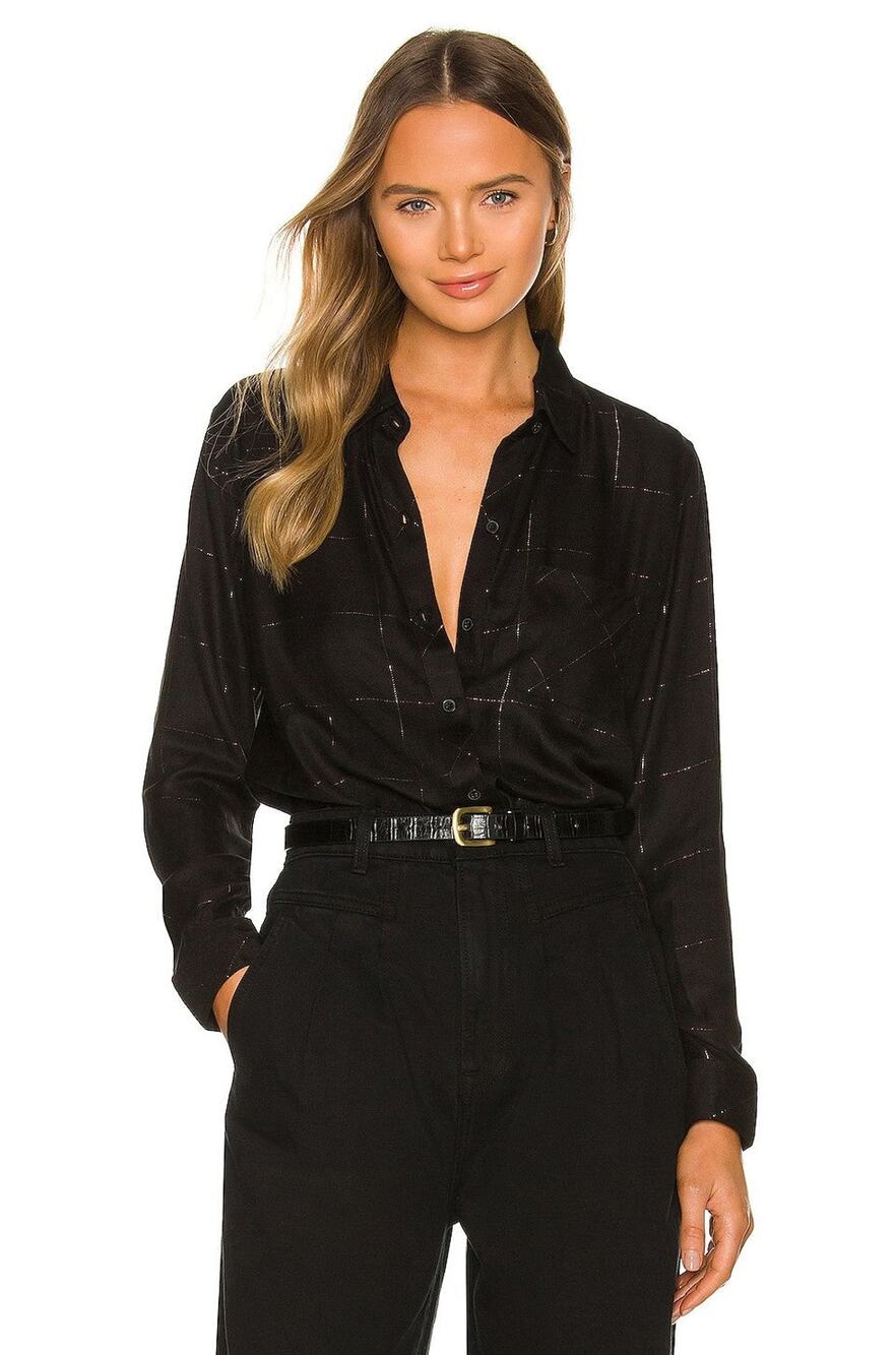Rails Hunter Button Up Ebony Tinsel - M